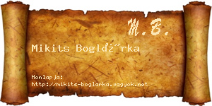 Mikits Boglárka névjegykártya